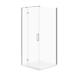 Corner Shower Enclosure JOTA (90X90X195) - Right, Transparent Glass - Chrome