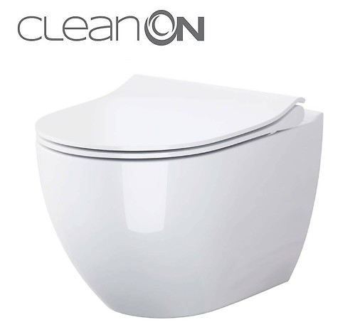 Set B246 ZEN Wall Hung Bowl Cleanon With Slim Duroplast Toilet Seat