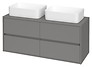 CREA 120 washbasin cabinet with countertop grey matt