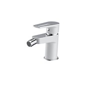 MILLE deck-mounted bidet faucet white with metal pop-up plug