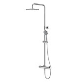 CITY OVAL shower column with thermostatic faucet chrome