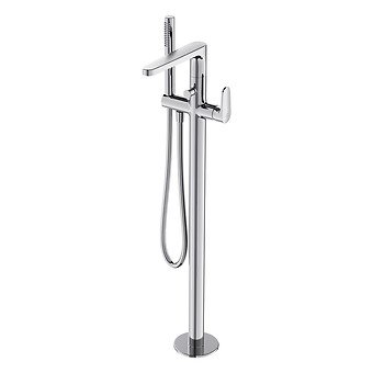 INVERTO freestanding bath-shower faucet chrome, 2 DESIGN IN 1 handles: chrome and ...