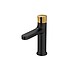 INVERTO deck-mounted washbasin faucet black, 2 DESIGN IN 1 handles: black and gold