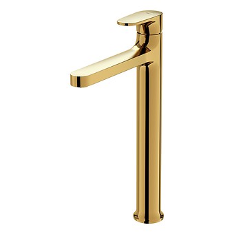 INVERTO deck-mounted high washbasin faucet gold, 2 DESIGN IN 1 handles: gold