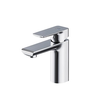 SUARO deck-mounted washbasin faucet chrome with automatic CLICK-CLACK plug