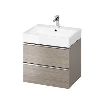 VIRGO 60 washbasin cabinet grey with chrome handles