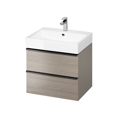 VIRGO 60 washbasin cabinet grey with black handles