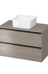 VIRGO 80 countertop cabinet grey with black handles