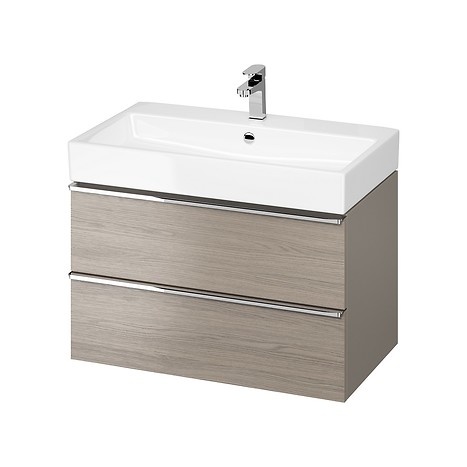 VIRGO 80 washbasin cabinet grey with chrome handles