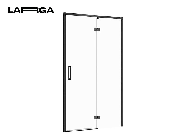 Shower Enclosure Door With Hinges Larga Black 120x195, Right