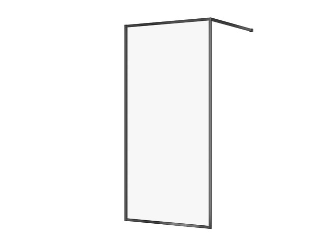 Shower Enclosure Walk-In LARGA Black 100x200 Transparent Glass