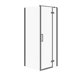 Corner shower enclosure JOTA (80x80x195) - right transparent glass - black