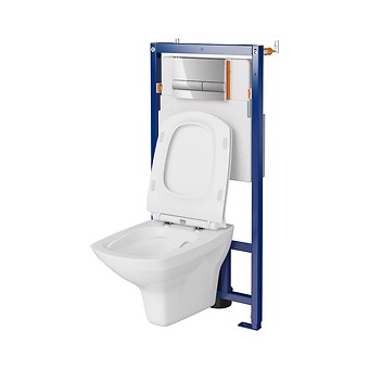 SET B656 TECH LINE OPTI, CARINA wall hung bowl CleanOn, duroplast toilet seat, ...