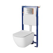 SET B638 TECH LINE OPTI, VIRGO wall hung bowl CleanOn, duroplast toilet seat, ...