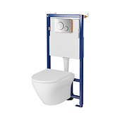 SET B640 TECH LINE OPTI, LARGA OVAL wall hung bowl CleanOn, duroplast toilet ...