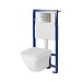 SET B642 TECH LINE OPTI, LARGA SQUARE wall hung bowl CleanOn, duroplast toilet ...