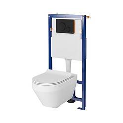 SET B645 TECH LINE OPTI, CREA OVAL wall hung bowl CleanOn, duroplast toilet seat, ...