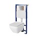 SET B646 TECH LINE OPTI, CREA SQUARE wall hung bowl CleanOn, duroplast toilet ...
