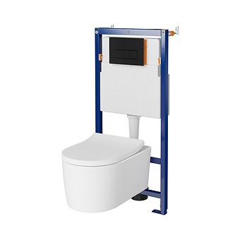 SET B649 TECH LINE OPTI, INVERTO wall hung bowl StreamOn, duroplast toilet seat, ...