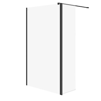 SET B795: shower enclosures walk-in MILLE black 120x50x200 movable wall