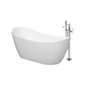 SET B720: ZEN by Cersanit DOUBLE 182x71 oval freestanding bathtub with INVERTO by ...