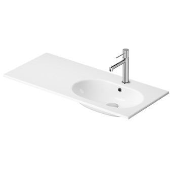 ZEN by Cersanit 100 washbasin in a counter with top left, white