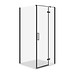 SET B783: Shower enclosure square JOTA 90X90X195 right black transparent glass + ...