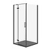 SET C124: Shower enclosure square JOTA 90X90X195 left black transparent glass + ...