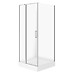 SET C173: Shower enclosure square MODUO 80X80X195 left chrome transparent glass + ...