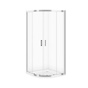 SET C185: Shower enclosure halfround ARTECO 80X80X190 chrome transparent glass + ...