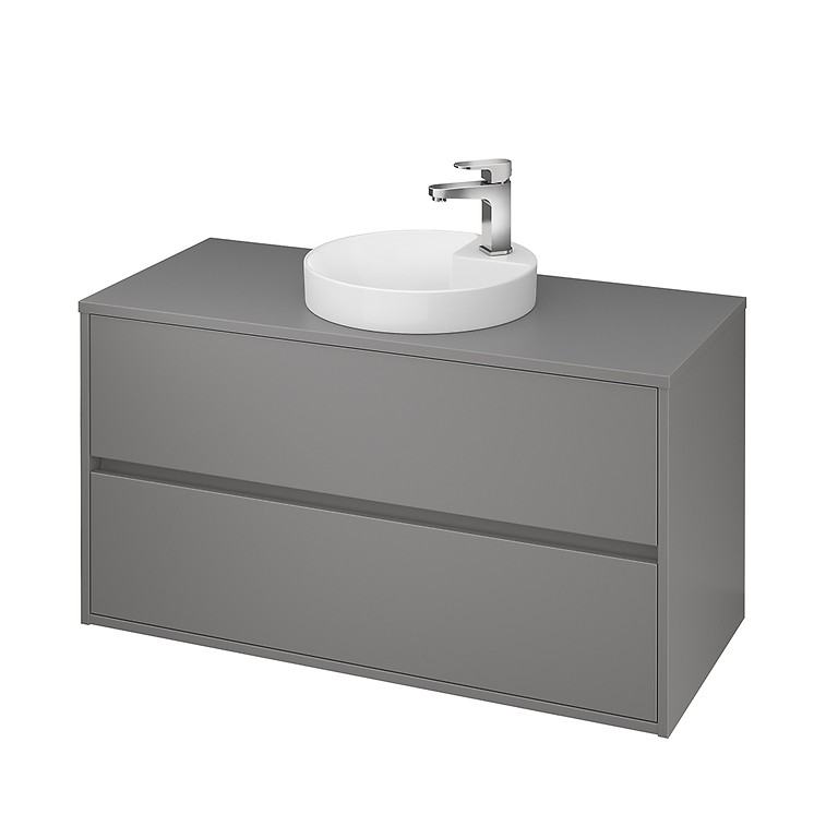 Crea 100 Cabinet With Countertop Grey Matt S924 020 Washbasin