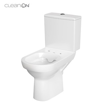 Set 601 WC compact CITY NEW CleanOn 010, 3/5L, capac WC duroplast cu inchidere ...