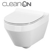 Set 906 vas wc suspendat CREA OVAL New CleanOn cu capac Slim duroplast, ...