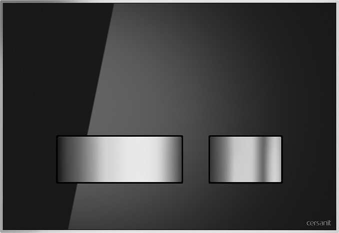 Кнопка змиву MOVI II врівень зі стіною чорне скло