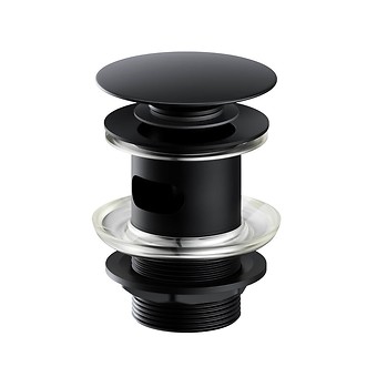 Донний клапан CLICK-CLACK для умивальників з переливом, чорний
