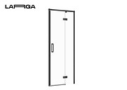 Двері душової кабіни LARGA 80х195 розпашні правосторонні, профіль чорний