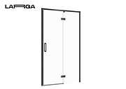 Двері душової кабіни LARGA 120х195 розпашні правосторонні, профіль чорний