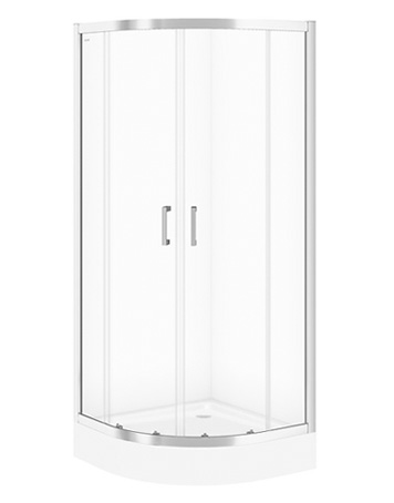 BASIC halfround shower enclosure 80 x 185 with TAKO shower tray 80 x 16