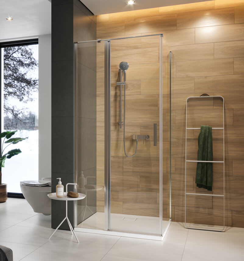 MODUO shower enclosure with hinged doors